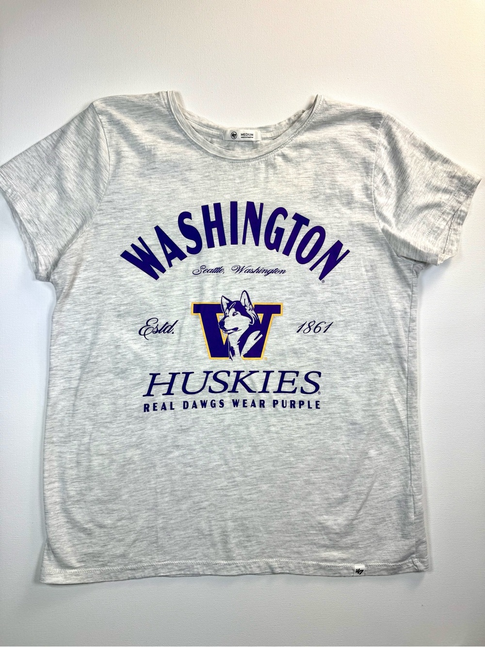 University of Washington Huskies Women’s Short Sleeve Tee Shirt UW DAWGS Size M
